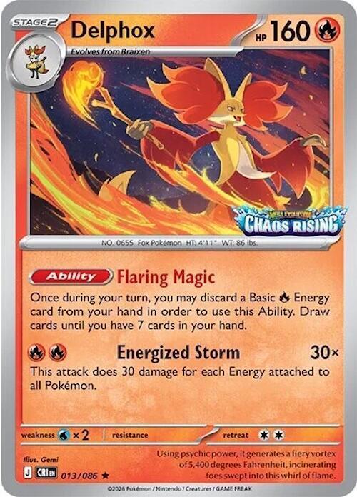 Chaos Rising Delphox [Stamped] Pokémon card